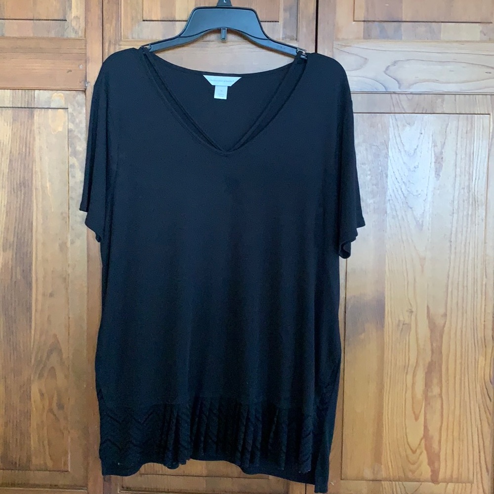 Dress black tunic with lace trim on bottom